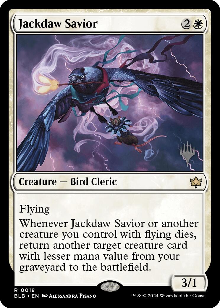 Jackdaw Savior (Promo Pack) [Bloomburrow Promos] | Yard's Games Ltd