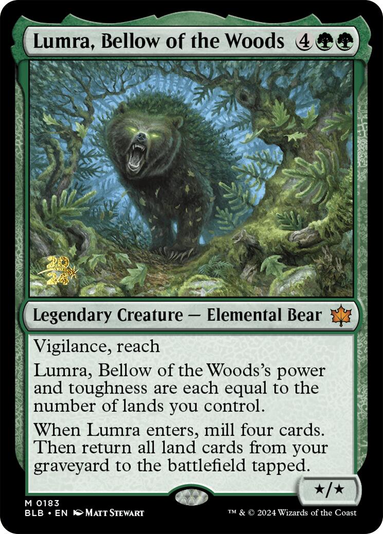 Lumra, Bellow of the Woods [Bloomburrow Prerelease Promos] | Yard's Games Ltd