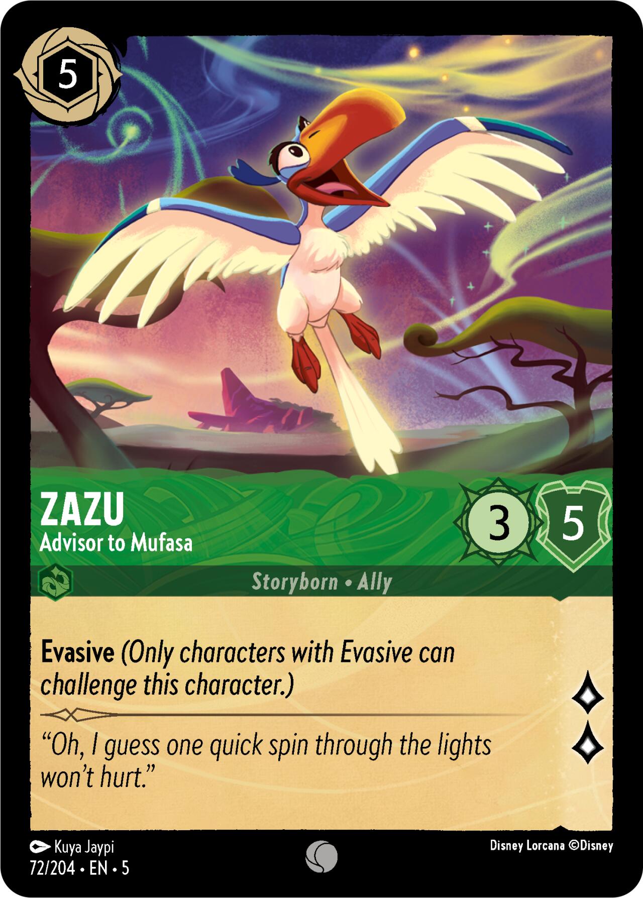 Zazu - Advisor to Mufasa (72/204) [Shimmering Skies] | Yard's Games Ltd