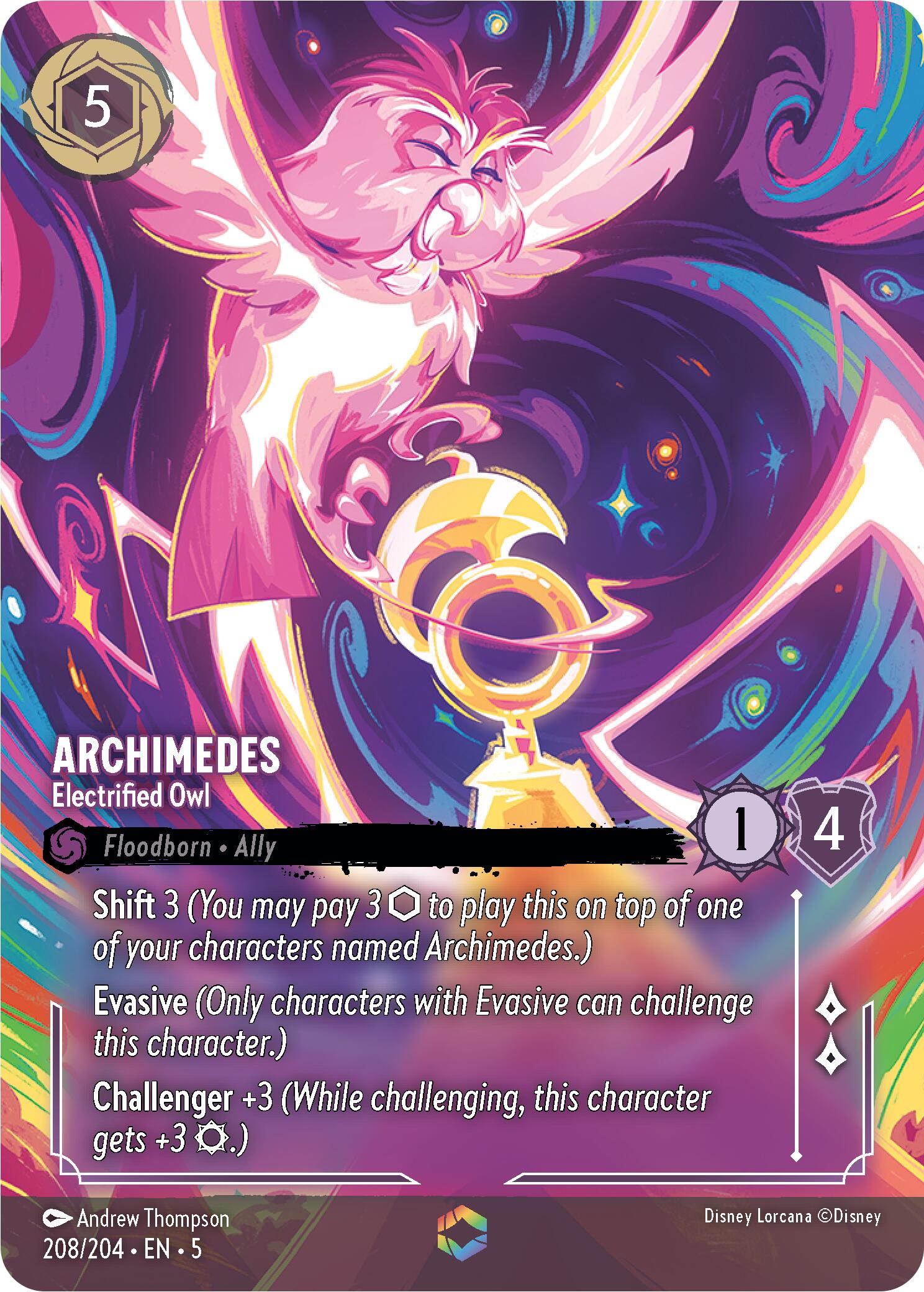 Archimedes - Electrified Owl (Enchanted) (208/204) [Shimmering Skies] | Yard's Games Ltd