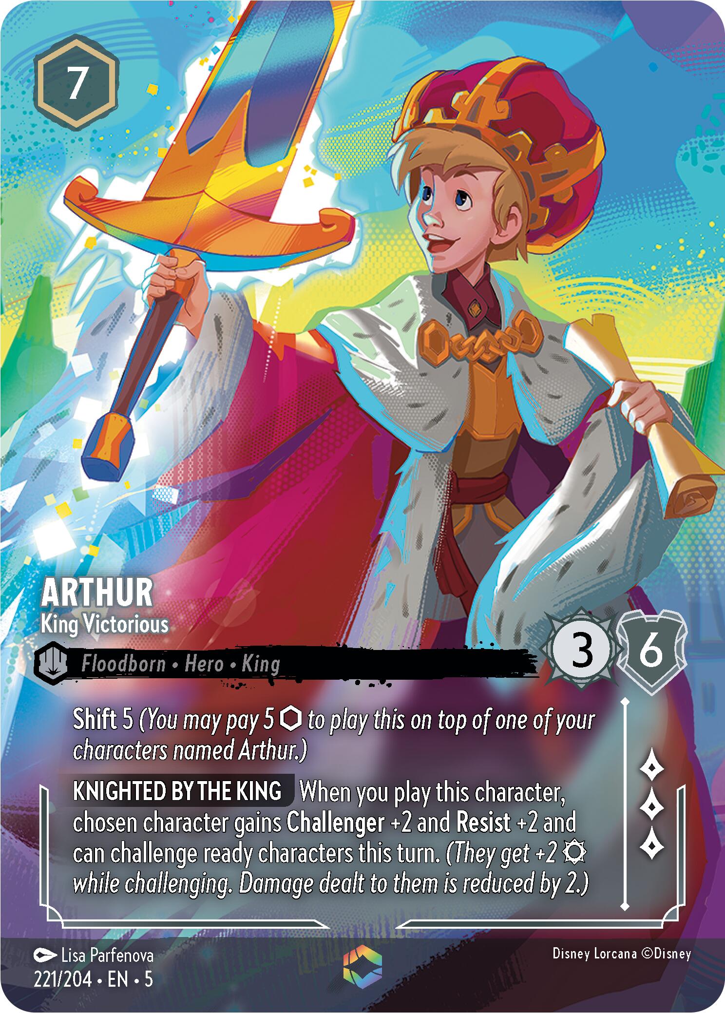 Arthur - King Victorious (Enchanted) (221/204) [Shimmering Skies] | Yard's Games Ltd