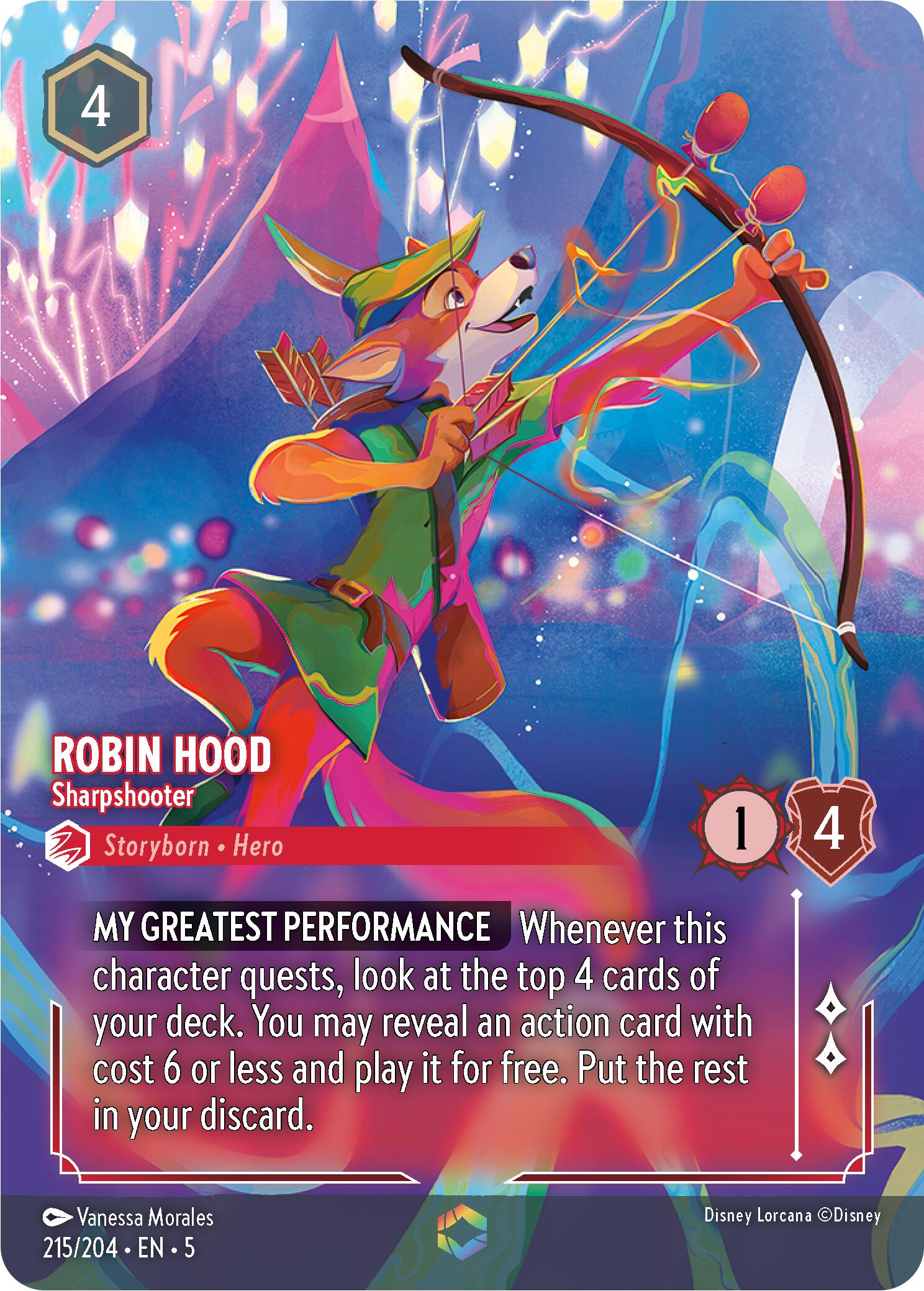 Robin Hood - Sharpshooter (Enchanted) (215/204) [Shimmering Skies] | Yard's Games Ltd