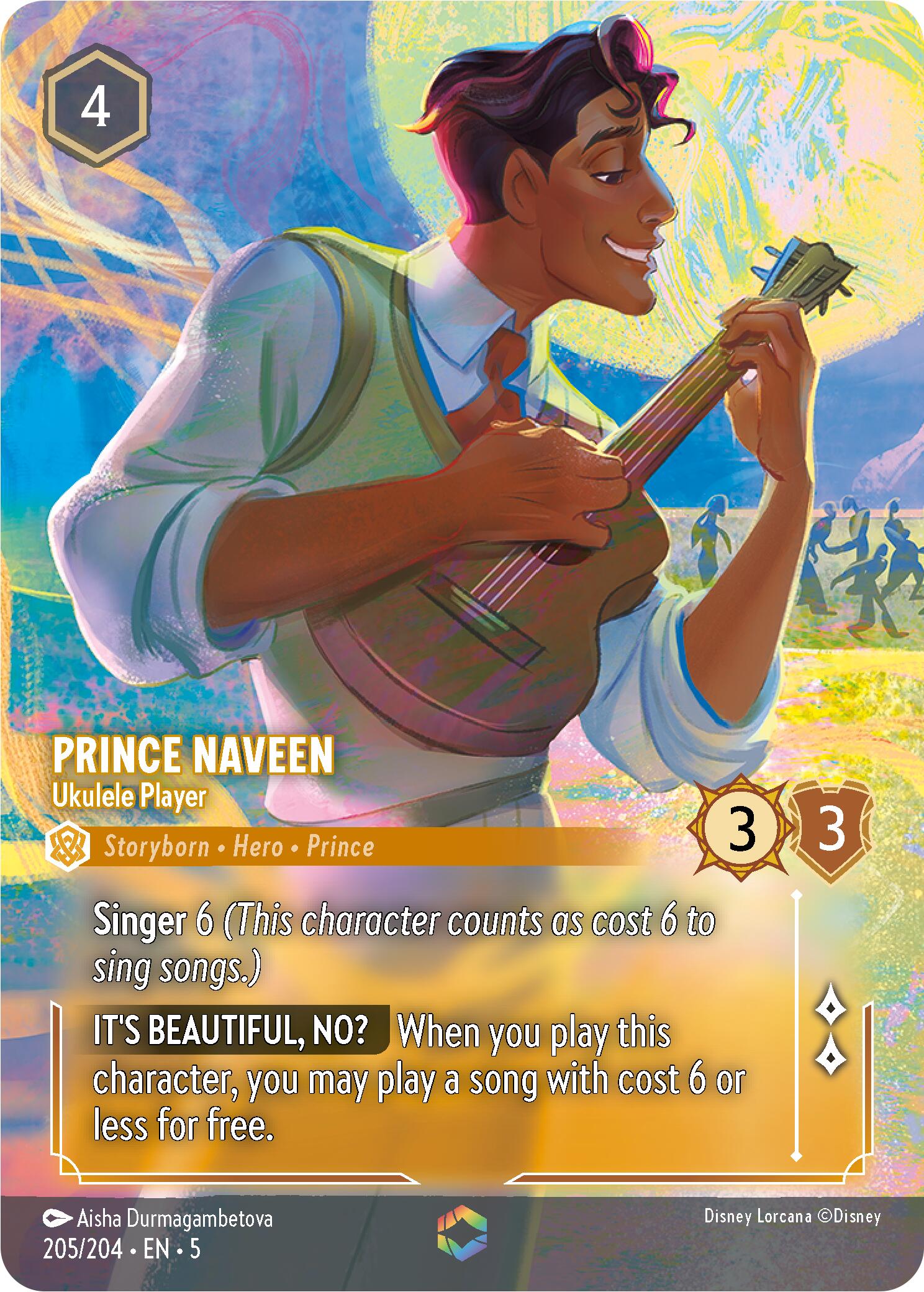 Prince Naveen - Ukulele Player (Enchanted) (205/204) [Shimmering Skies] | Yard's Games Ltd