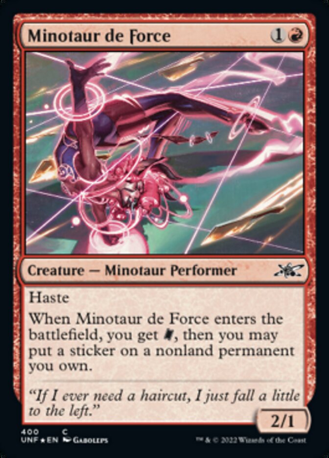 Minotaur de Force (Galaxy Foil) [Unfinity] | Yard's Games Ltd