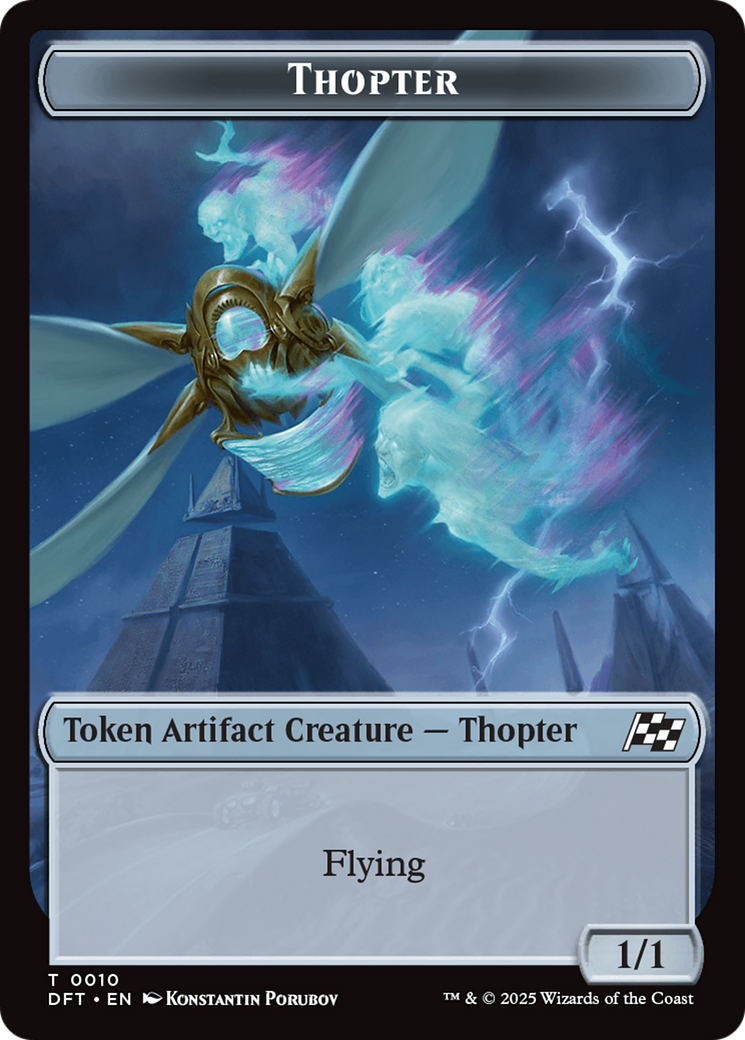 Golem (0014) // Thopter (0010) Double-Sided Token [Aetherdrift Tokens] | Yard's Games Ltd