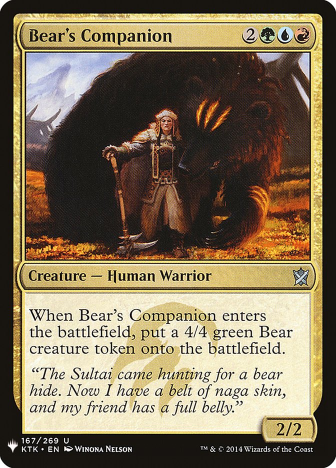 Bear's Companion [Mystery Booster] | Yard's Games Ltd