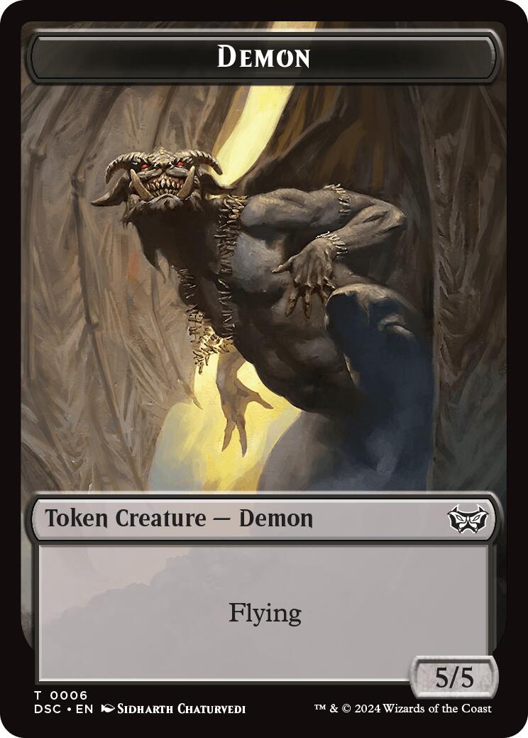 Demon // Bird Double-Sided Token [Duskmourn: House of Horror Commander Tokens] | Yard's Games Ltd