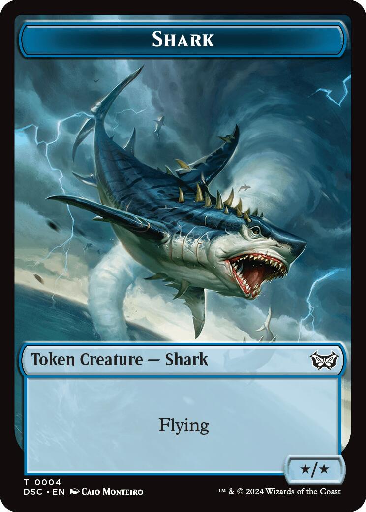 Shark // Copy Double-Sided Token [Duskmourn: House of Horror Commander Tokens] | Yard's Games Ltd