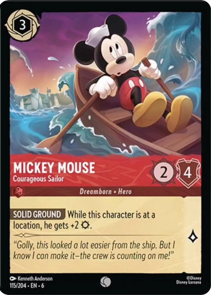 Mickey Mouse - Courageous Sailor (115/204) [Azurite Sea] | Yard's Games Ltd