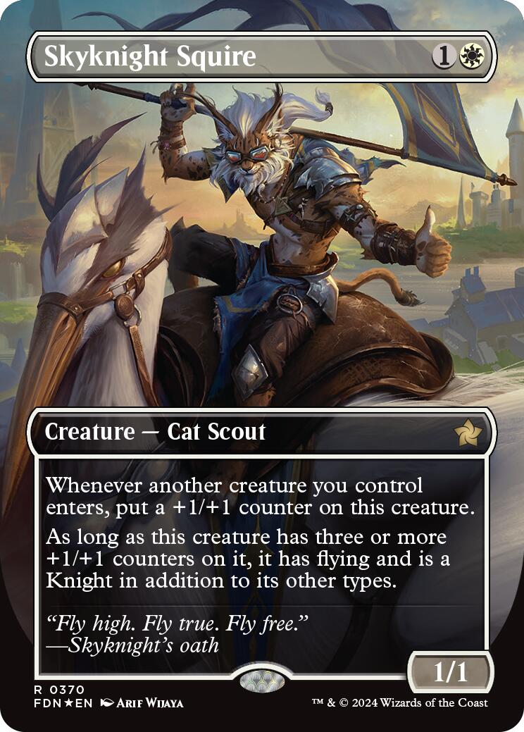 Skyknight Squire (Borderless) (Mana Foil) [Foundations] | Yard's Games Ltd