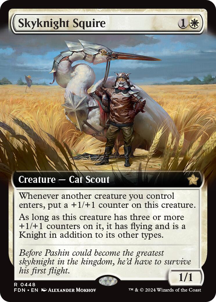 Skyknight Squire (Extended Art) [Foundations] | Yard's Games Ltd