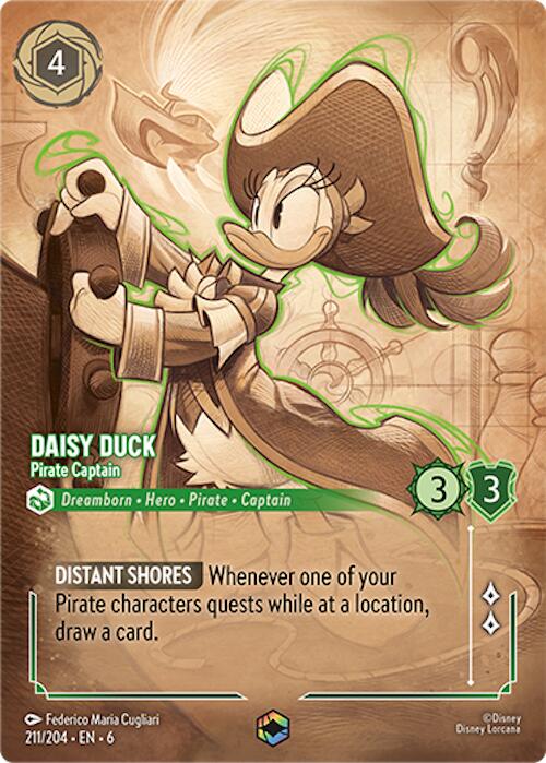 Daisy Duck - Pirate Captain (Enchanted) (211/204) [Azurite Sea] | Yard's Games Ltd