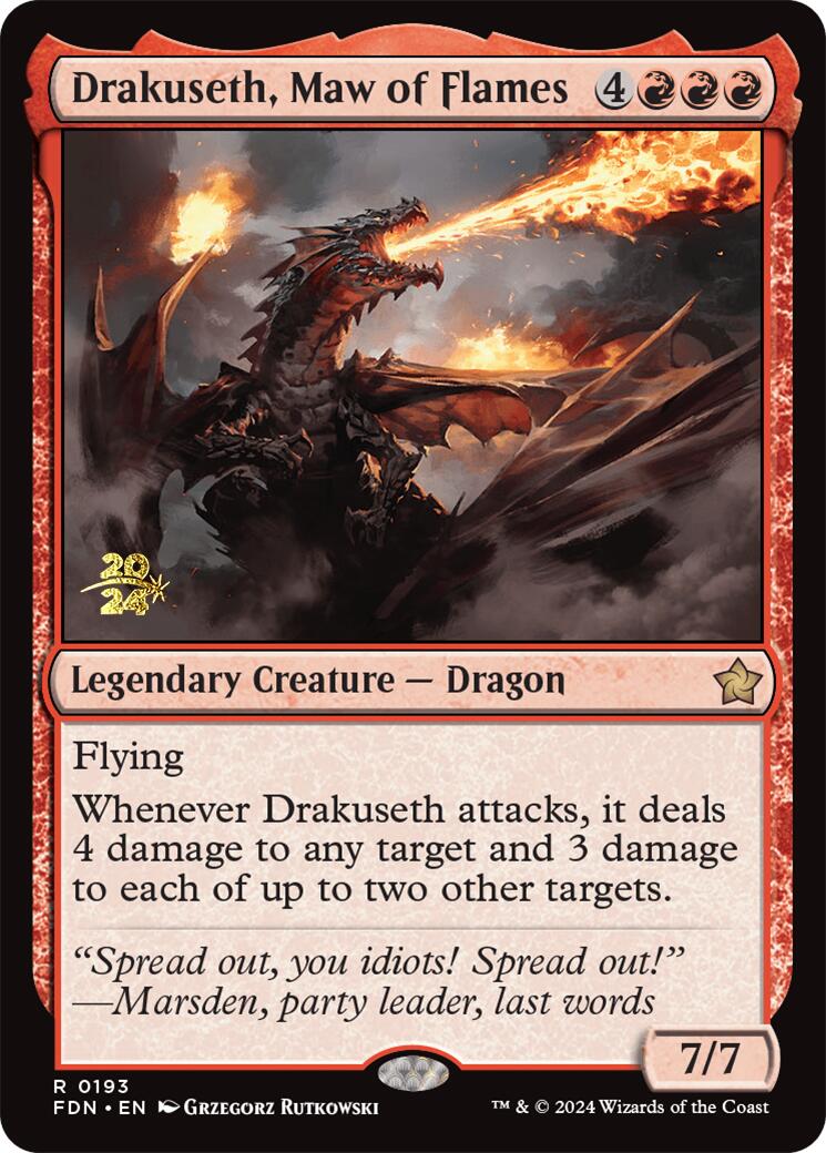 Drakuseth, Maw of Flames [Foundations Prerelease Promos] | Yard's Games Ltd