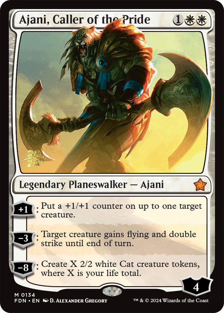 Ajani, Caller of the Pride [Foundations Prerelease Promos] | Yard's Games Ltd