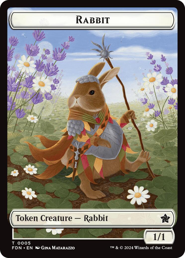 Rabbit // Soldier Double-Sided Token [Foundations Tokens] | Yard's Games Ltd