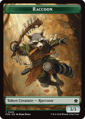 Elf Warrior // Raccoon Doubled-Sided Token [Foundations Tokens] | Yard's Games Ltd