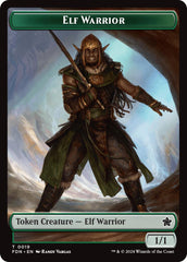 Elf Warrior // Raccoon Doubled-Sided Token [Foundations Tokens] | Yard's Games Ltd