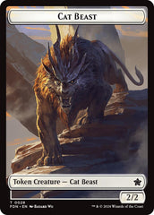 Cat Beast // Dragon (0017) Double-Sided Token [Foundations Tokens] | Yard's Games Ltd