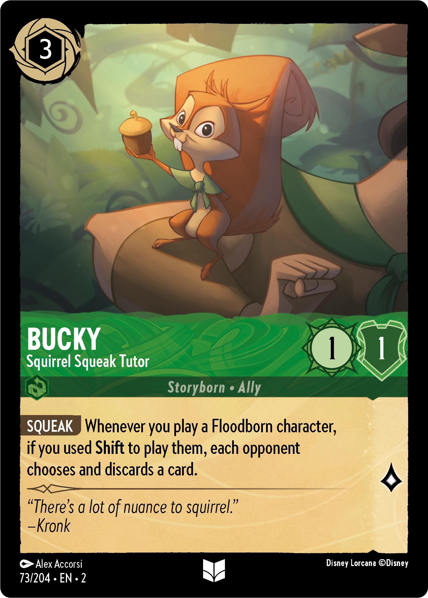 Bucky - Squirrel Squeak Tutor (Errata Version) (73/204) [Rise of the Floodborn] | Yard's Games Ltd