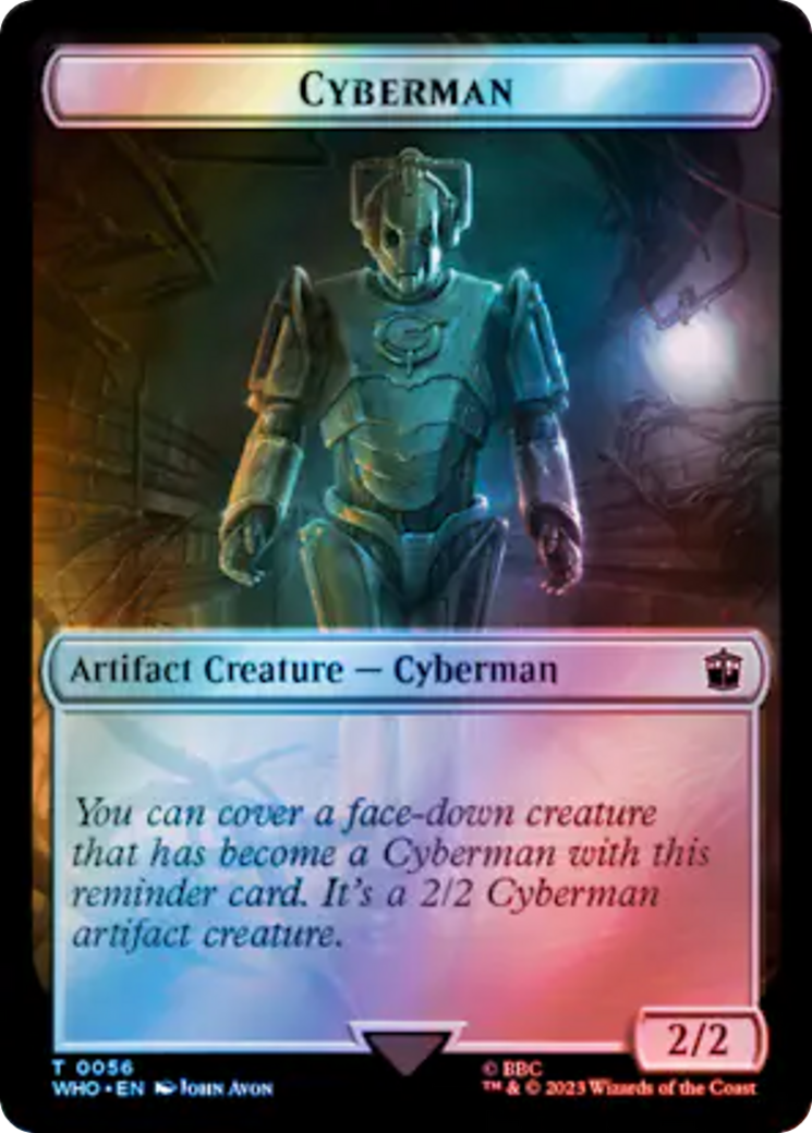 Human Rogue // Cyberman Double-Sided Token (Surge Foil) [Doctor Who Tokens] | Yard's Games Ltd