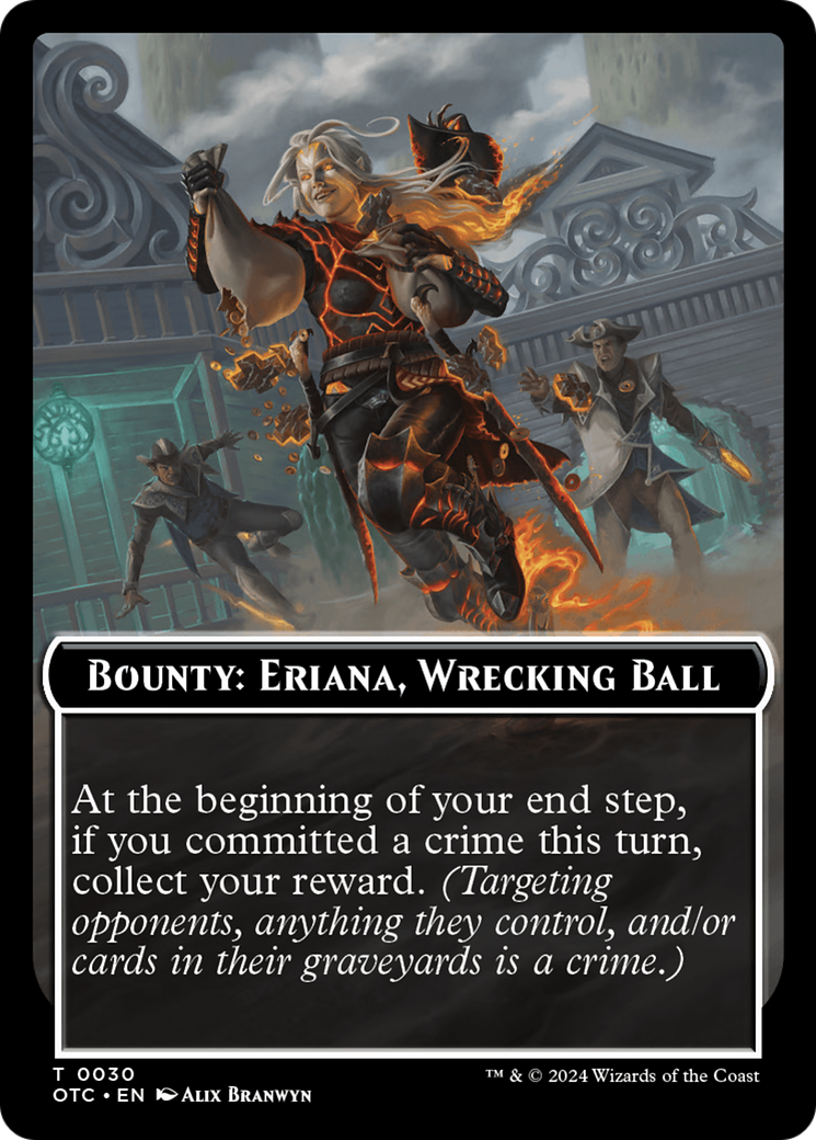 Bounty: Eriana, Wrecking Ball // Bounty Rules Double-Sided Token [Outlaws of Thunder Junction Commander Tokens] | Yard's Games Ltd