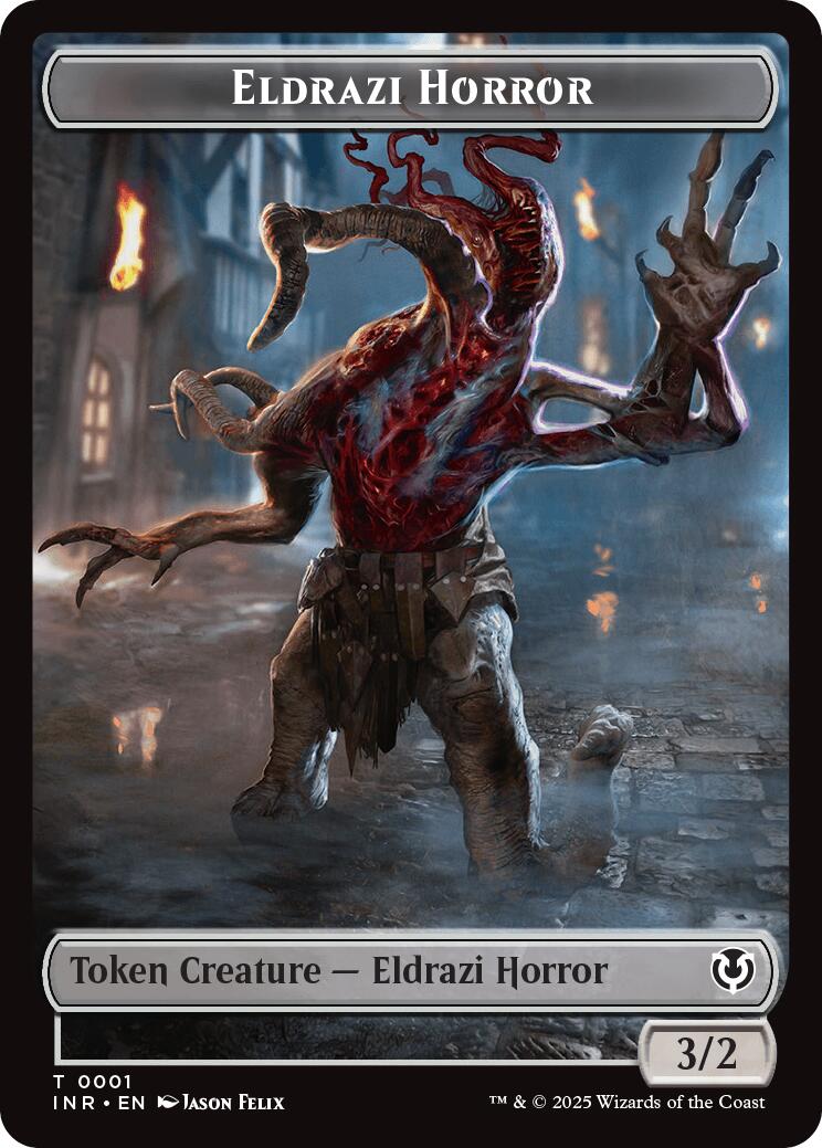 Eldrazi Horror // Human Soldier (0003) Double-Sided Token [Innistrad Remastered Tokens] | Yard's Games Ltd