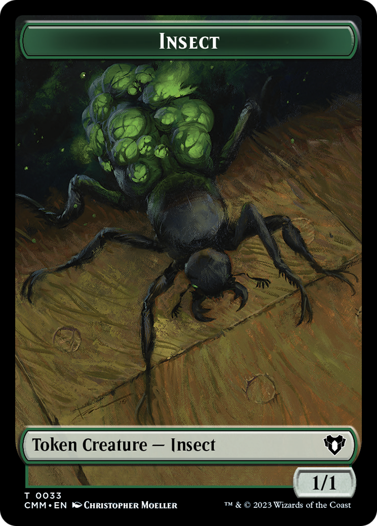 Spirit (0010) // Insect Double-Sided Token [Commander Masters Tokens] | Yard's Games Ltd