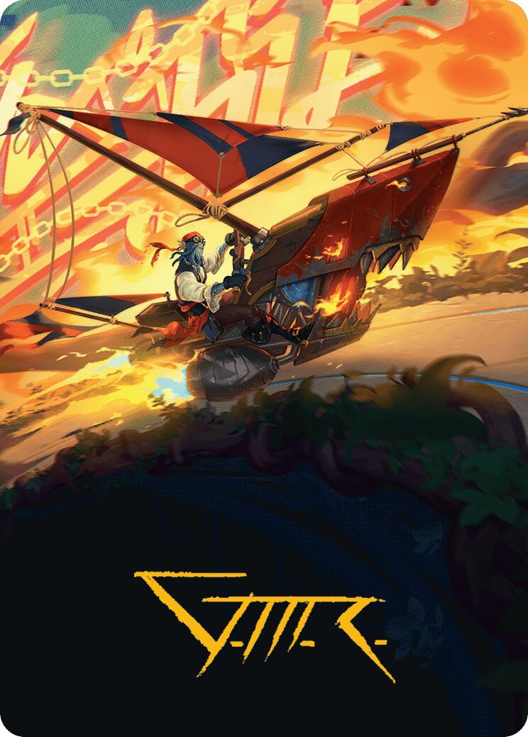 Boosted Sloop Art Card (Gold-Stamped Signature) [Aetherdrift Art Series] | Yard's Games Ltd