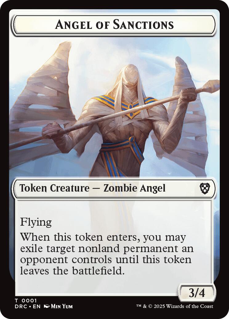 Angel of Sanctions // Vizier of Many Faces Double-Sided Token [Aetherdrift Commander] | Yard's Games Ltd