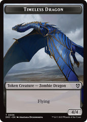 Timeless Dragon // Zombie (0003) Double-Sided Token [Aetherdrift Tokens] | Yard's Games Ltd