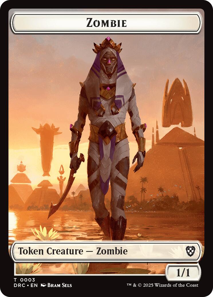 Vizier of Many Faces // Zombie (0003) Double-Sided Token [Aetherdrift Tokens] | Yard's Games Ltd