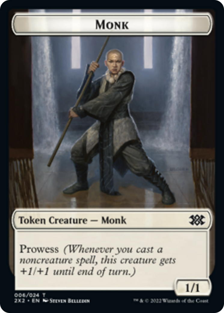 Spider // Monk Double-Sided Token [Double Masters 2022 Tokens] | Yard's Games Ltd