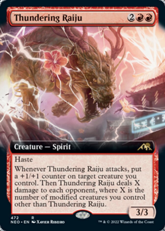 Thundering Raiju (Extended Art) [Kamigawa: Neon Dynasty] | Yard's Games Ltd