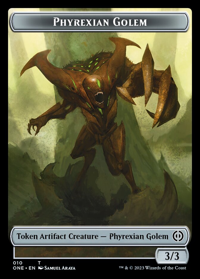 Rebel // Phyrexian Golem Double-Sided Token [Phyrexia: All Will Be One Tokens] | Yard's Games Ltd