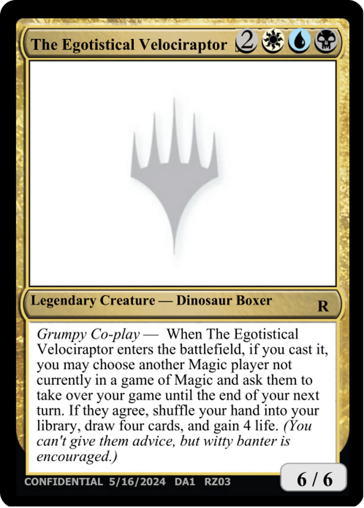 The Egotistical Velociraptor [Mystery Booster 2 Playtest Cards] | Yard's Games Ltd