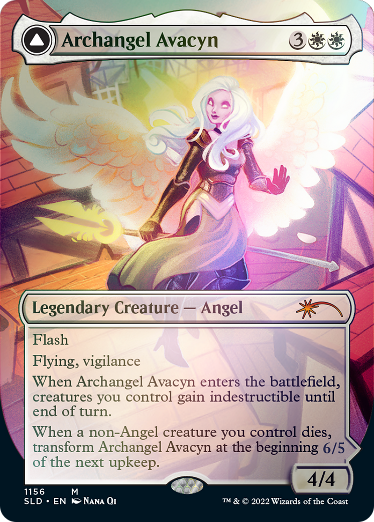 Archangel Avacyn // Avacyn, the Purifier (Borderless) [Secret Lair: From Cute to Brute] | Yard's Games Ltd