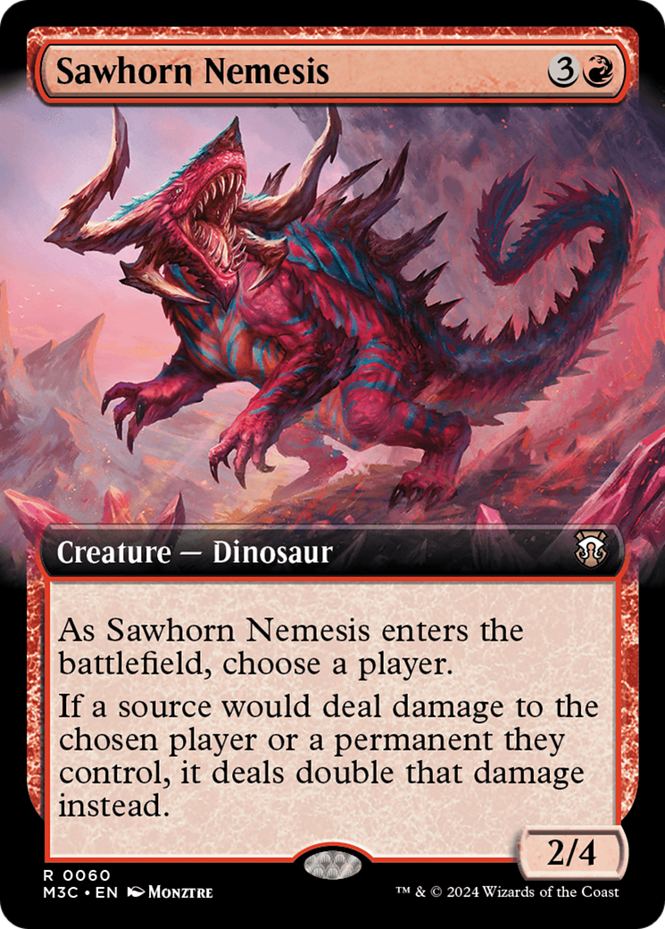 Sawhorn Nemesis (Extended Art) (Ripple Foil) [Modern Horizons 3 Commander] | Yard's Games Ltd