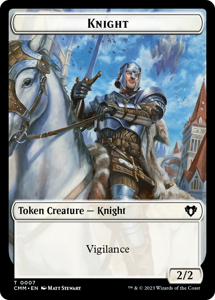 Spirit (0039) // Knight Double-Sided Token [Commander Masters Tokens] | Yard's Games Ltd