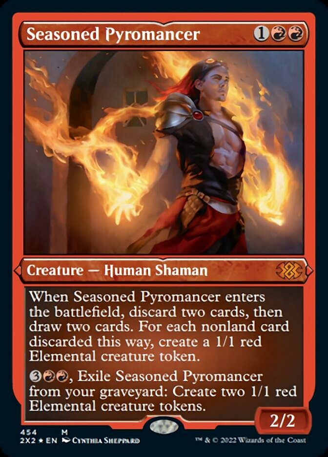 Seasoned Pyromancer (Foil Etched) [Double Masters 2022] | Yard's Games Ltd