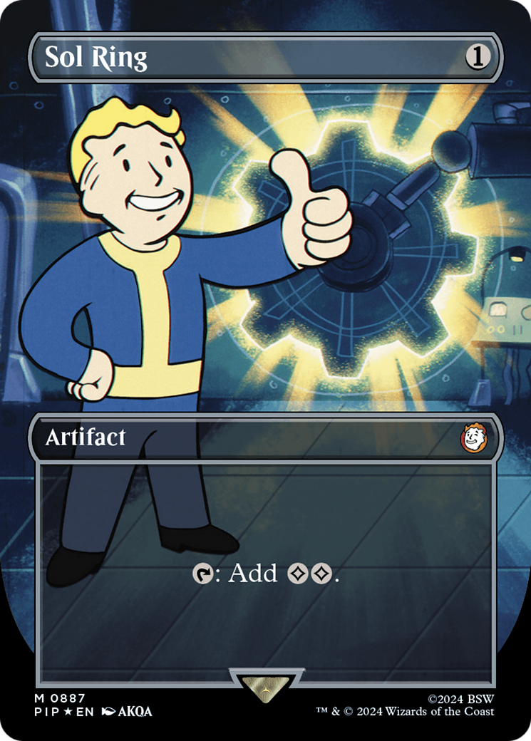 Sol Ring (Borderless) (Surge Foil) [Fallout] | Yard's Games Ltd