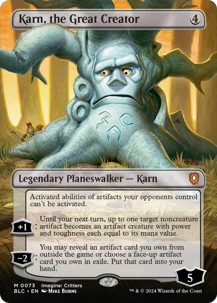 Karn, the Great Creator (Borderless) [Bloomburrow Commander] | Yard's Games Ltd