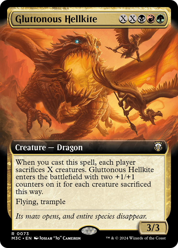 Gluttonous Hellkite (Extended Art) [Modern Horizons 3 Commander] | Yard's Games Ltd