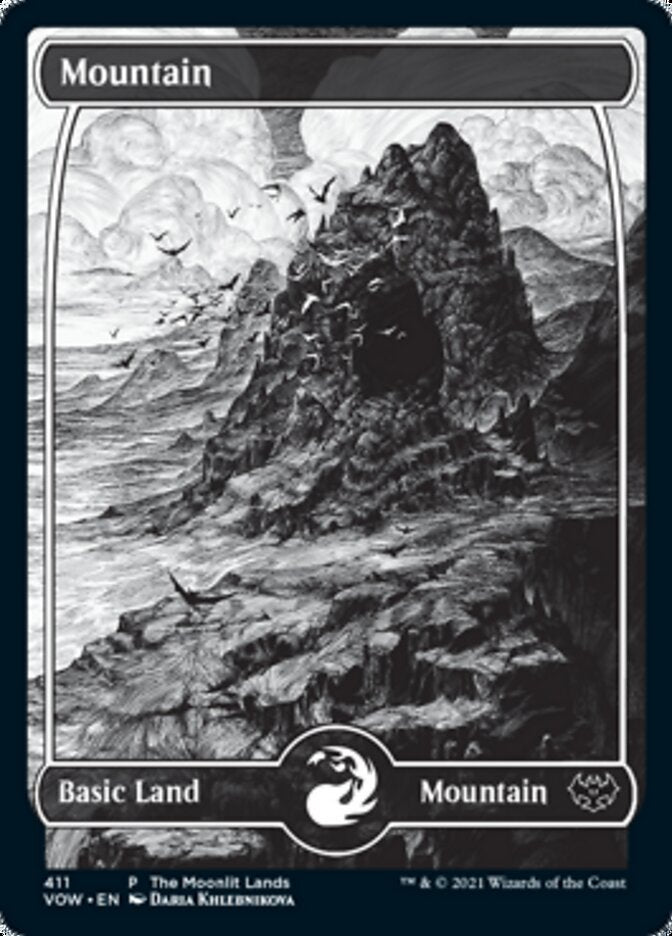 Mountain (The Moonlit Lands) (Foil Etched) [Innistrad: Crimson Vow Promos] | Yard's Games Ltd