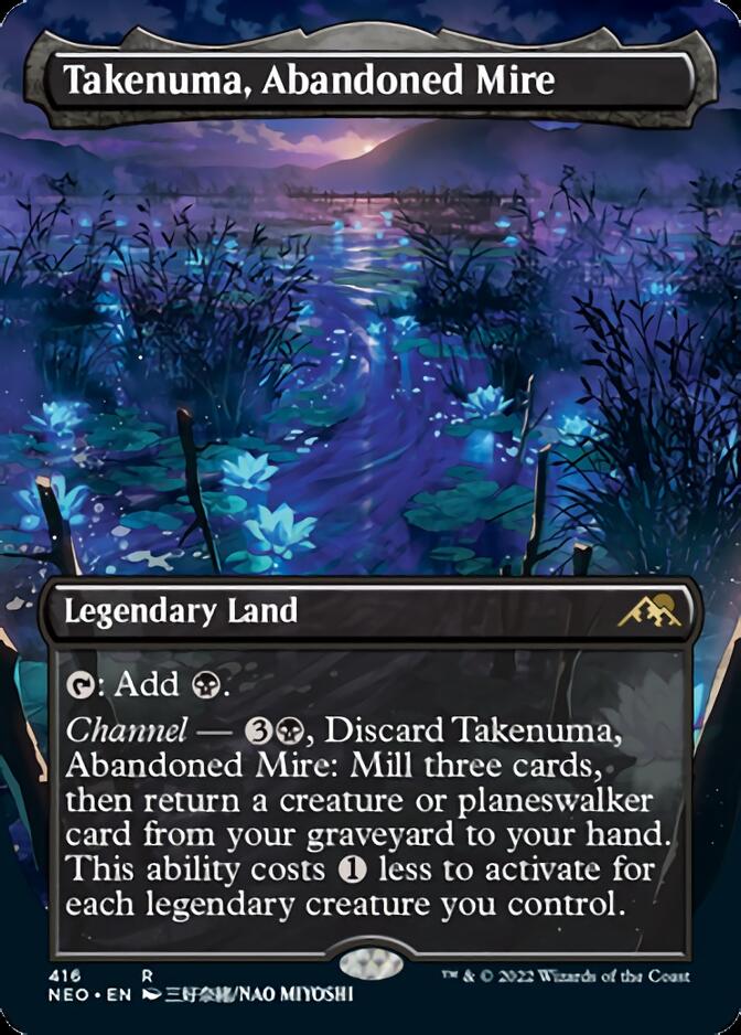 Takenuma, Abandoned Mire (Borderless Alternate Art) [Kamigawa: Neon Dynasty] | Yard's Games Ltd