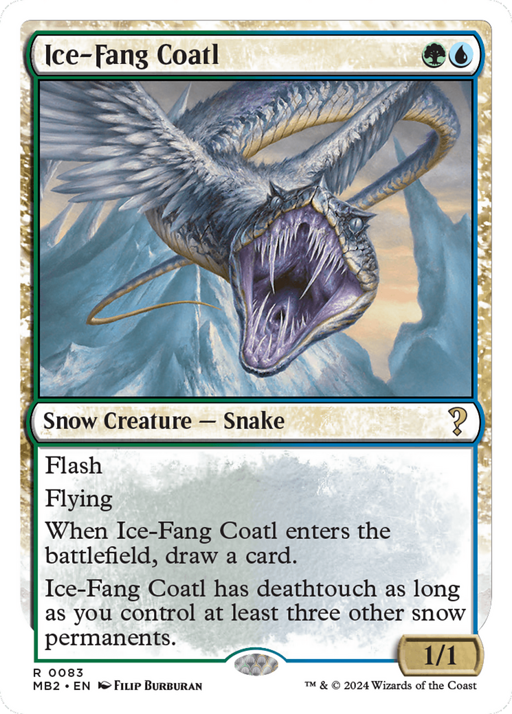 Ice-Fang Coatl (White Border) [Mystery Booster 2] | Yard's Games Ltd