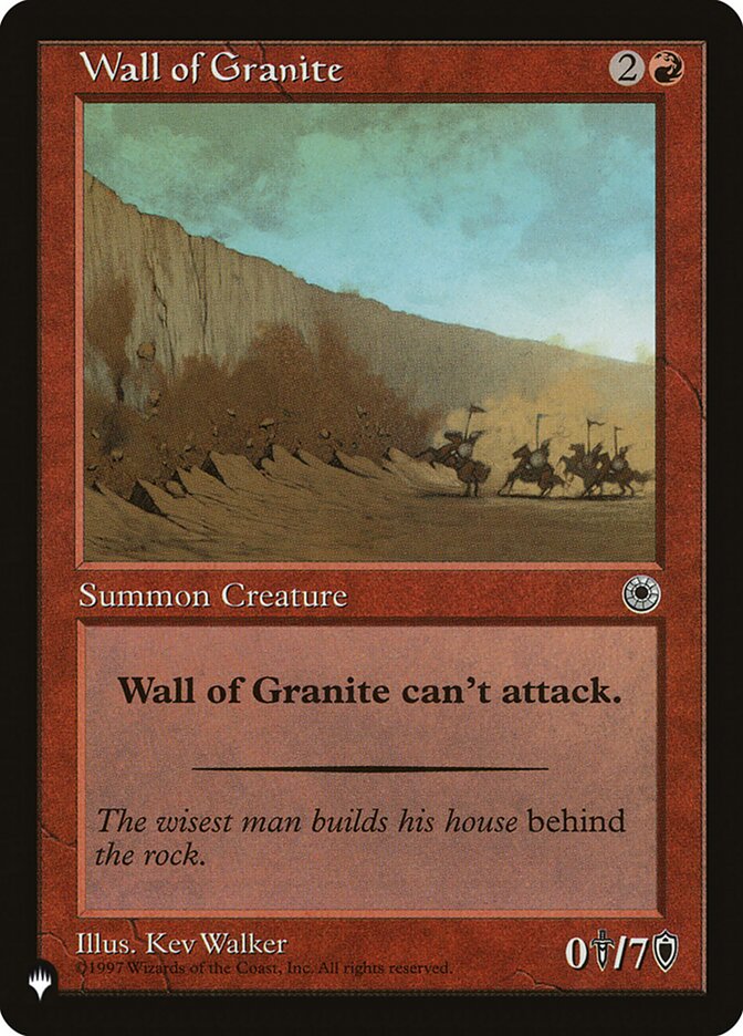 Wall of Granite [The List] | Yard's Games Ltd