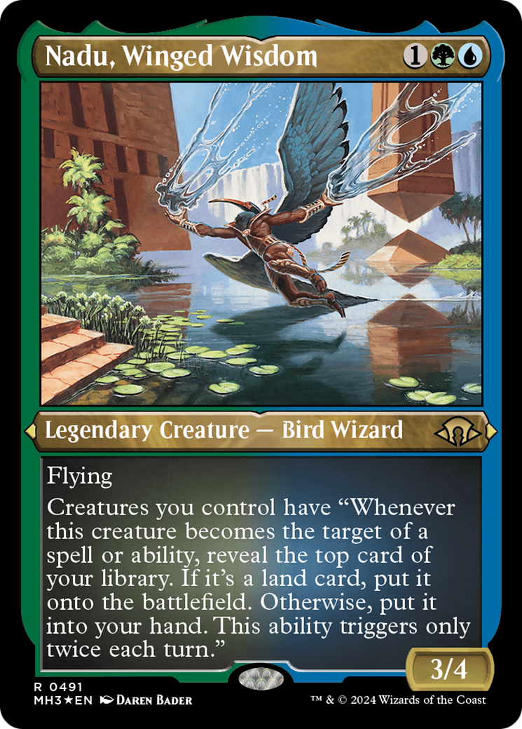 Nadu, Winged Wisdom (Foil Etched) [Modern Horizons 3] | Yard's Games Ltd