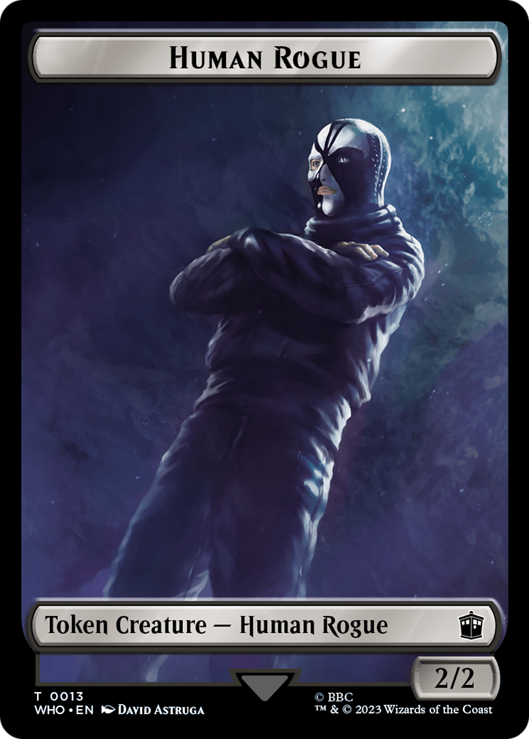 Human Rogue // Clue (0021) Double-Sided Token [Doctor Who Tokens] | Yard's Games Ltd