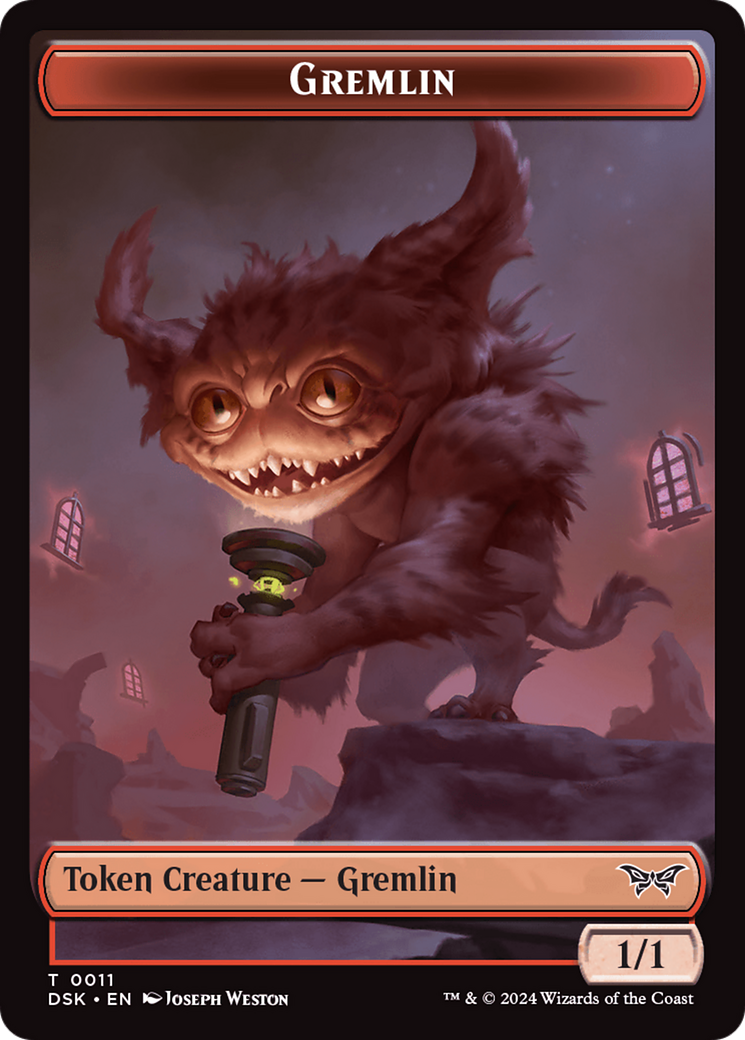 Spirit (0008) // Gremlin Double-Sided Token [Duskmourn: House of Horror Tokens] | Yard's Games Ltd