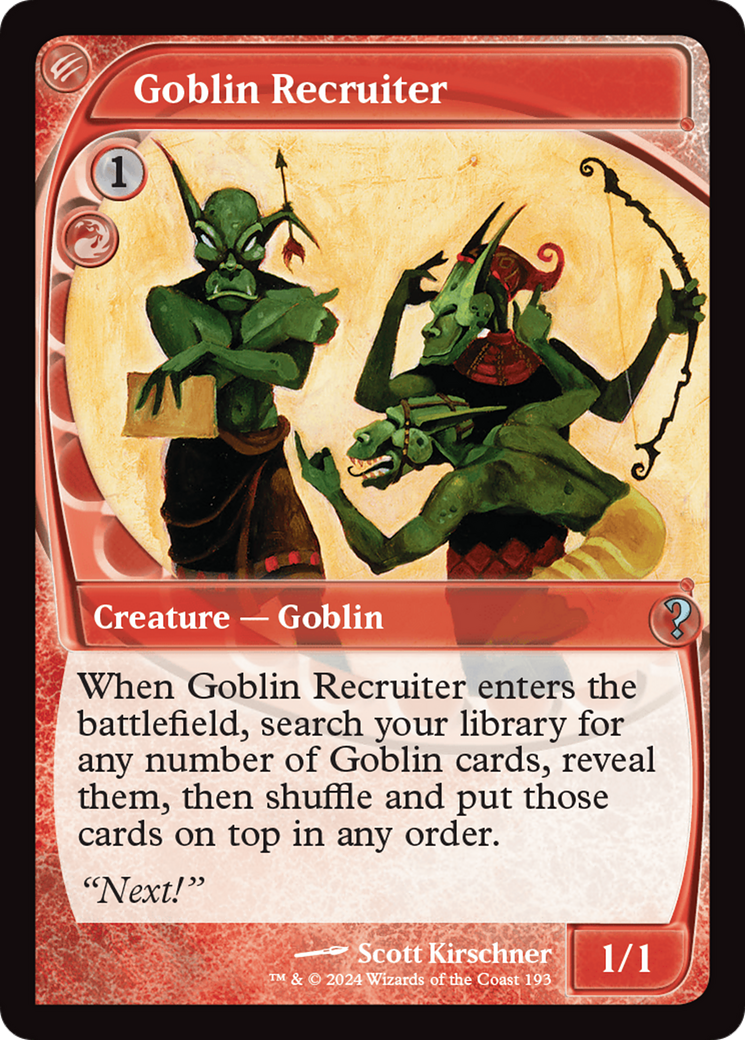 Goblin Recruiter (Future Sight) [Mystery Booster 2] | Yard's Games Ltd